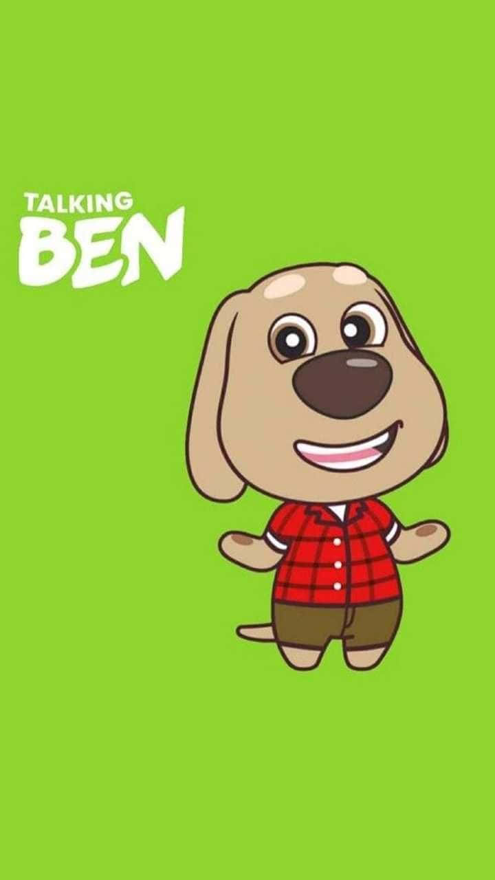 Talking Ben, cartoon dog, red plaid shirt, HD Phone Wallpaper