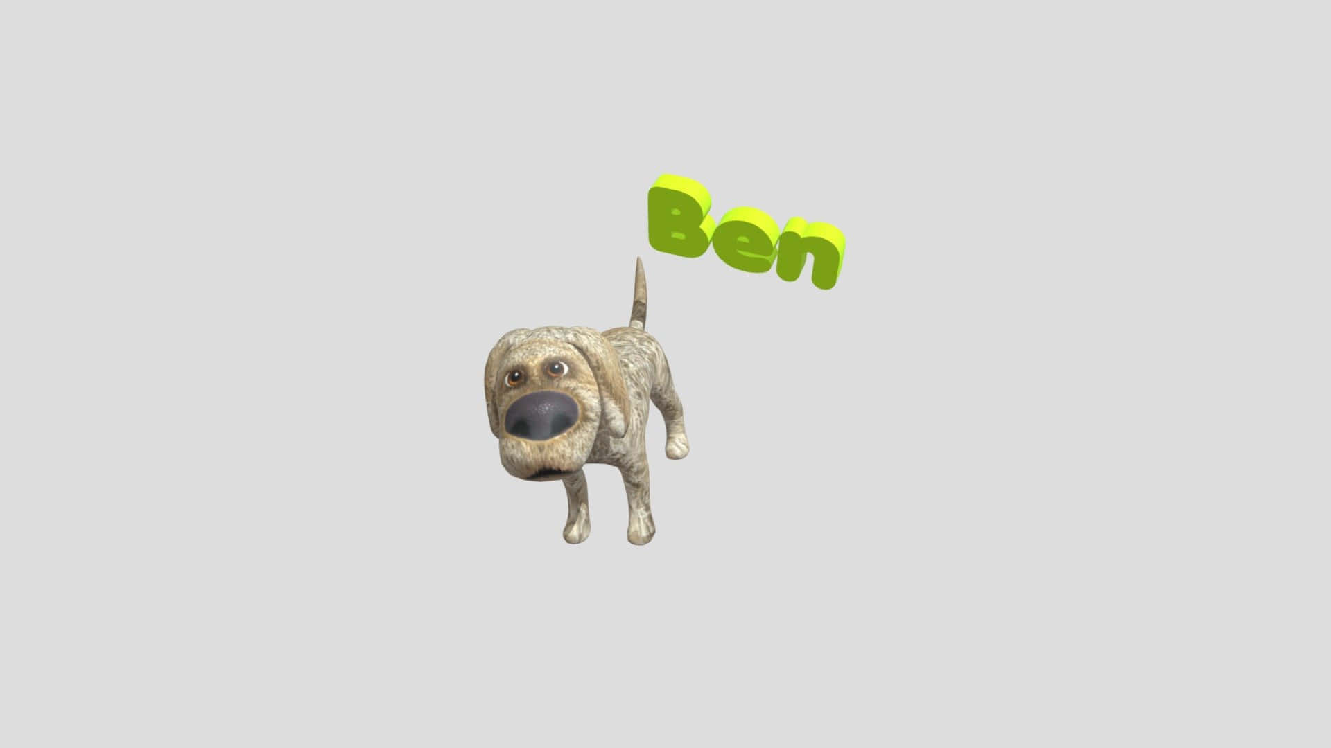 Talking Ben, scruffy dog, plain gray background, Full HD Desktop Wallpaper