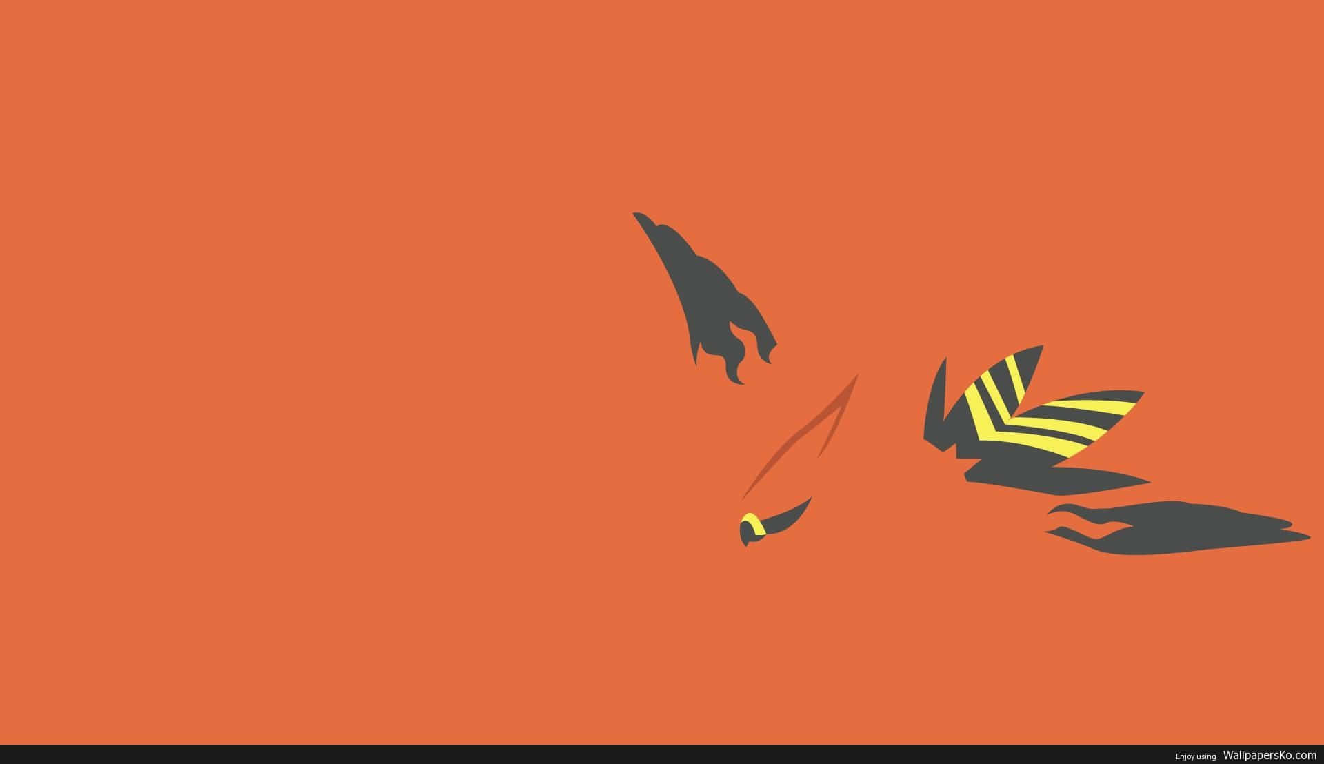 Talonflame, fierce talonflame spread wings, orange background, Full HD Desktop Wallpaper