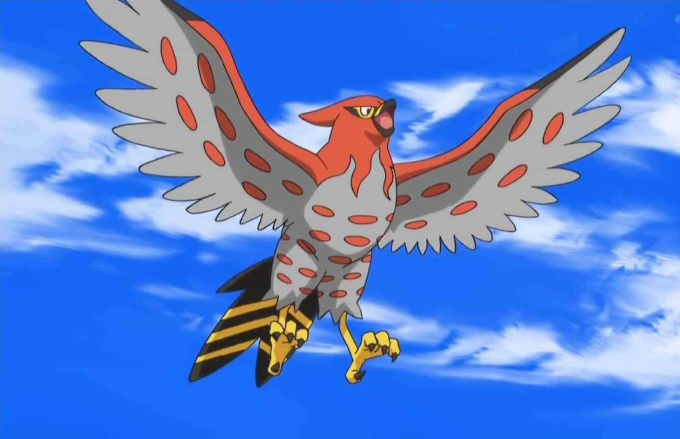 Talonflame, fiery red, gray, HD Desktop Wallpaper