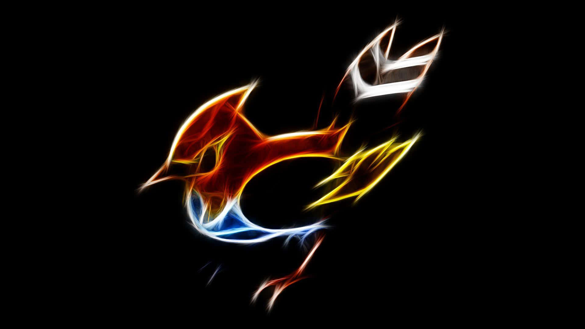 Talonflame, fractal art, fiery fractal bird, Full HD Desktop Wallpaper