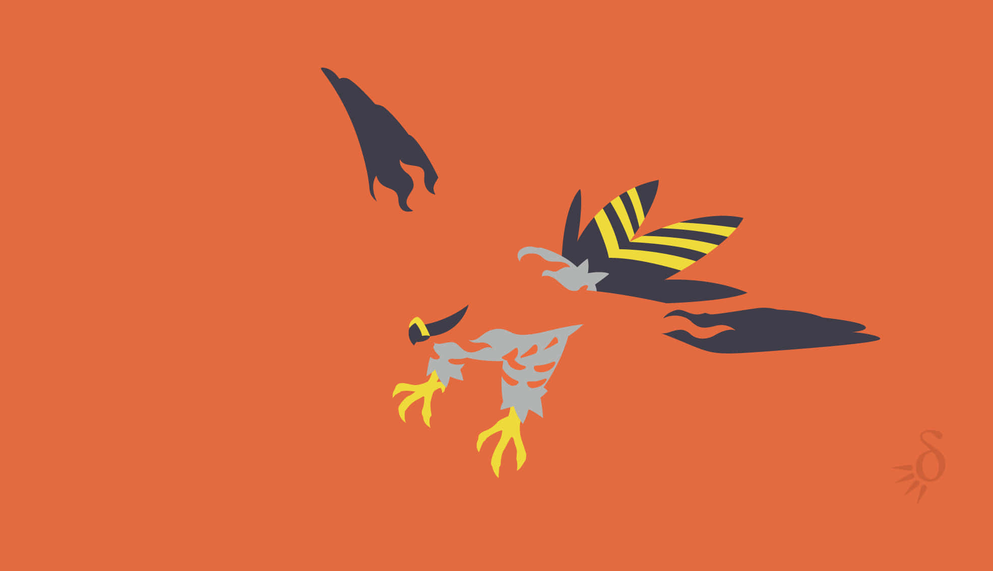 Talonflame, eagle, yellow striped wings, Full HD Desktop Wallpaper