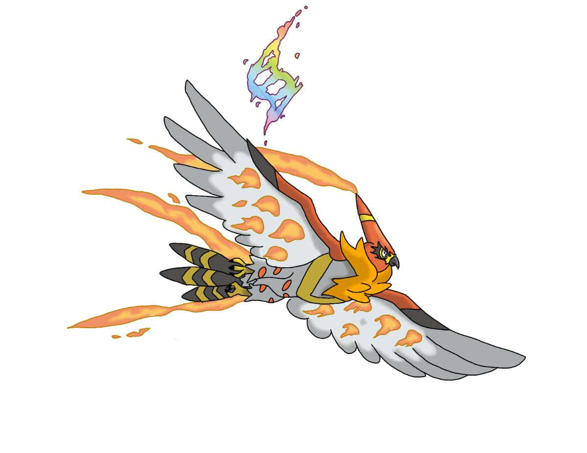 Talonflame, flying flame wings, fiery bird-like creature, SD Desktop Wallpaper
