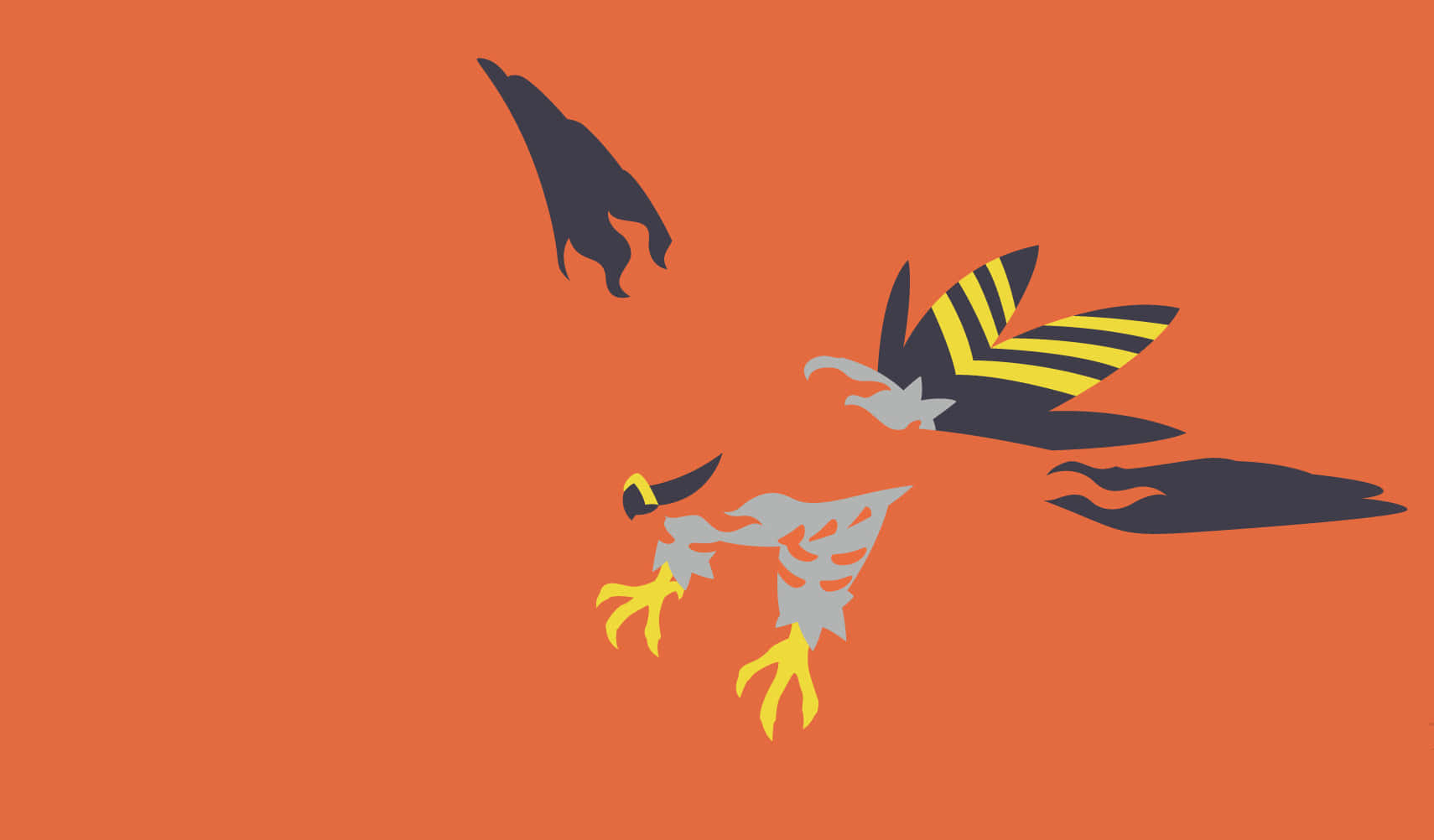 Talonflame, yellow striped wings, yellow talons, HD Desktop Wallpaper