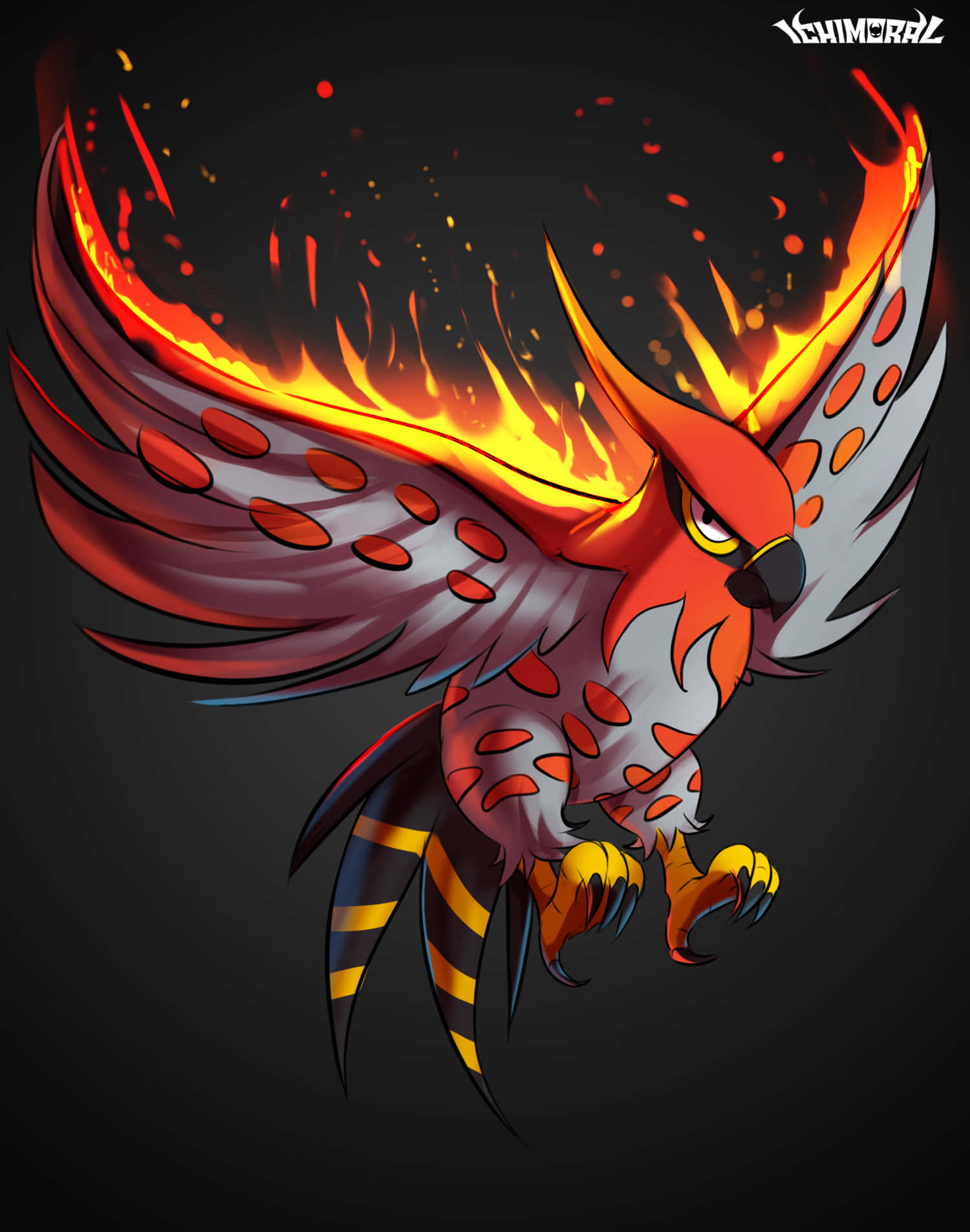 Fiery Talonflame, phoenix, flaming wings, HD Phone Wallpaper