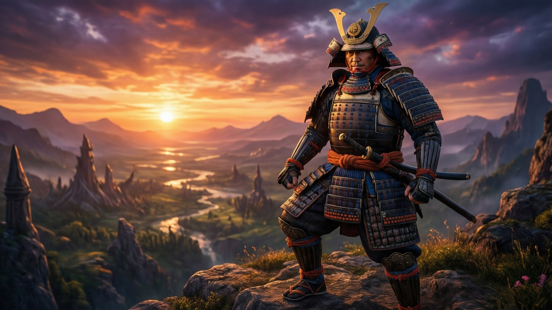 Tamahome, armor, cliff, Full HD Desktop Wallpaper