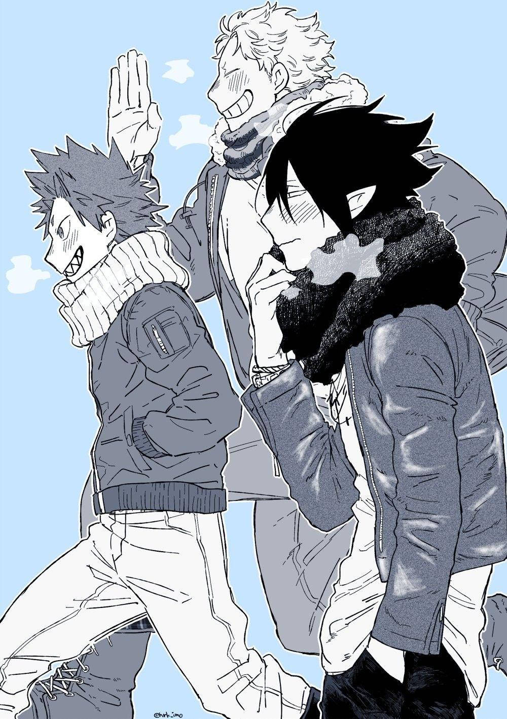 Tamaki Amajiki, anime boys, winter jackets, HD Phone Wallpaper