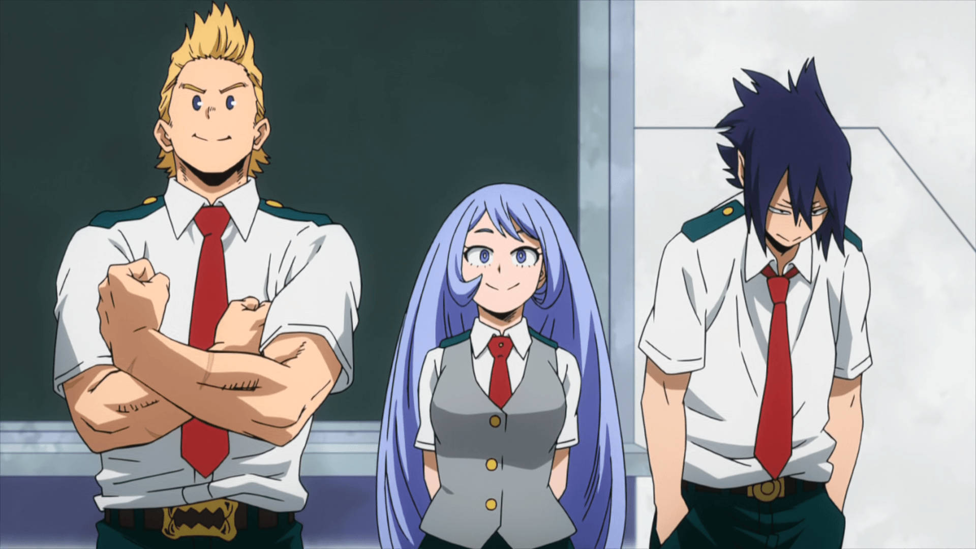 Tamaki Amajiki, anime students, school uniforms, Full HD Desktop Wallpaper