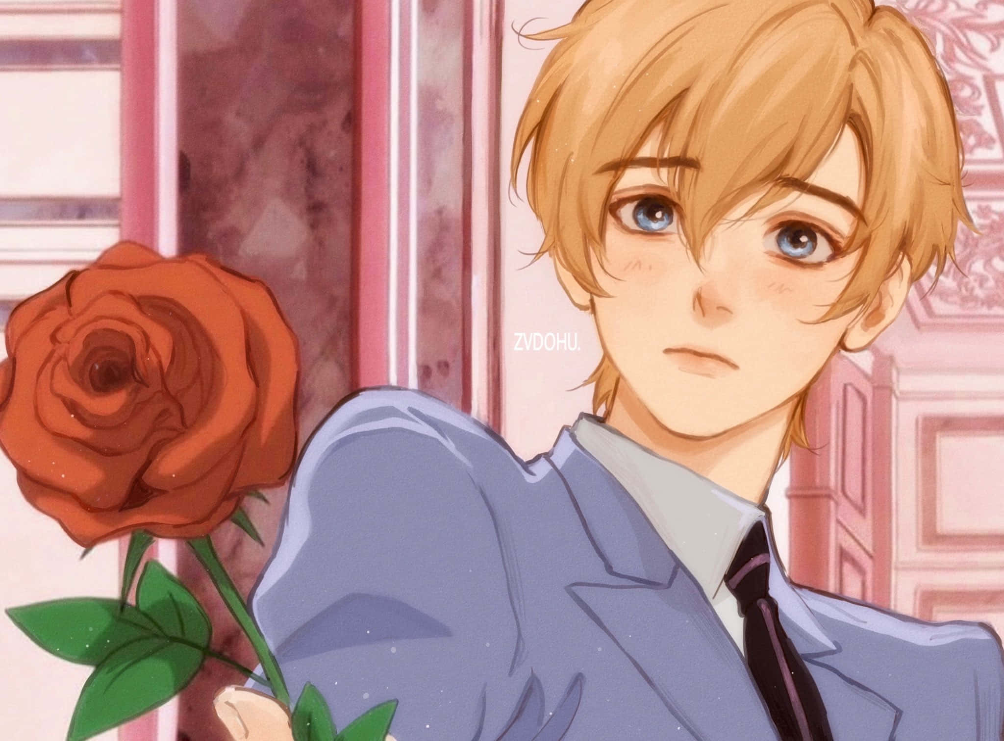 Tamaki Suoh, blonde hair, blue eyes, Full HD Desktop Wallpaper