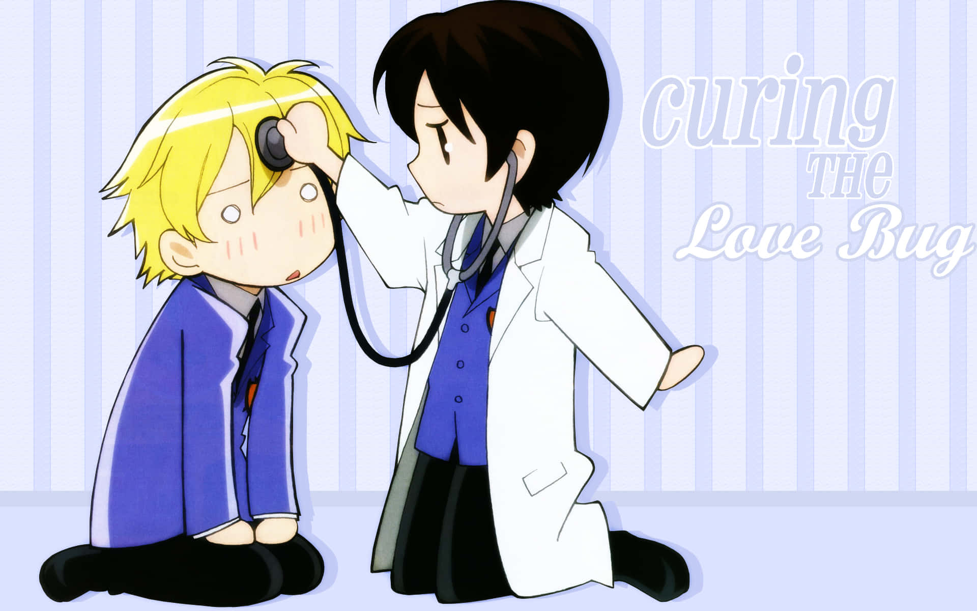 Tamaki Suoh, chibi anime, white coat, Full HD Desktop Wallpaper