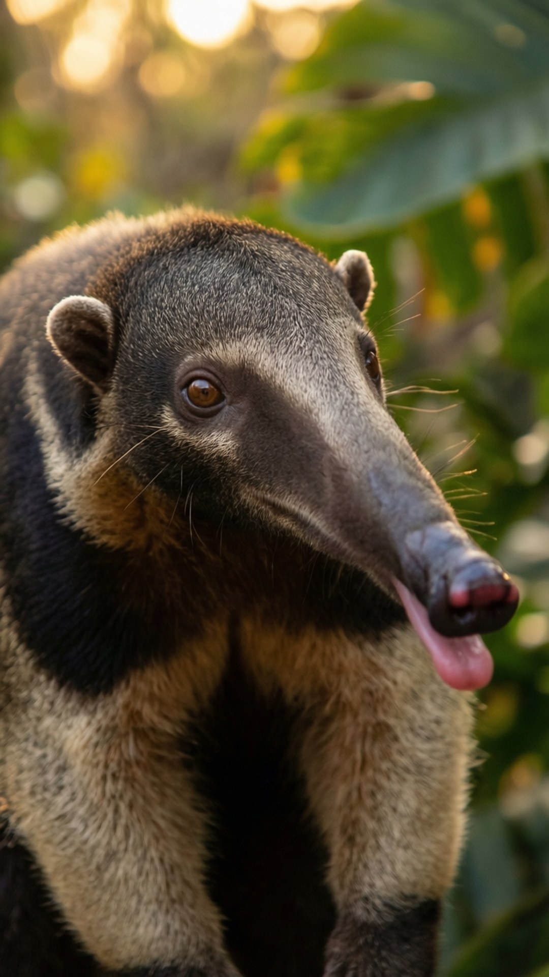 tamandua, tongue out, distinctive markings, Full HD Phone Wallpaper