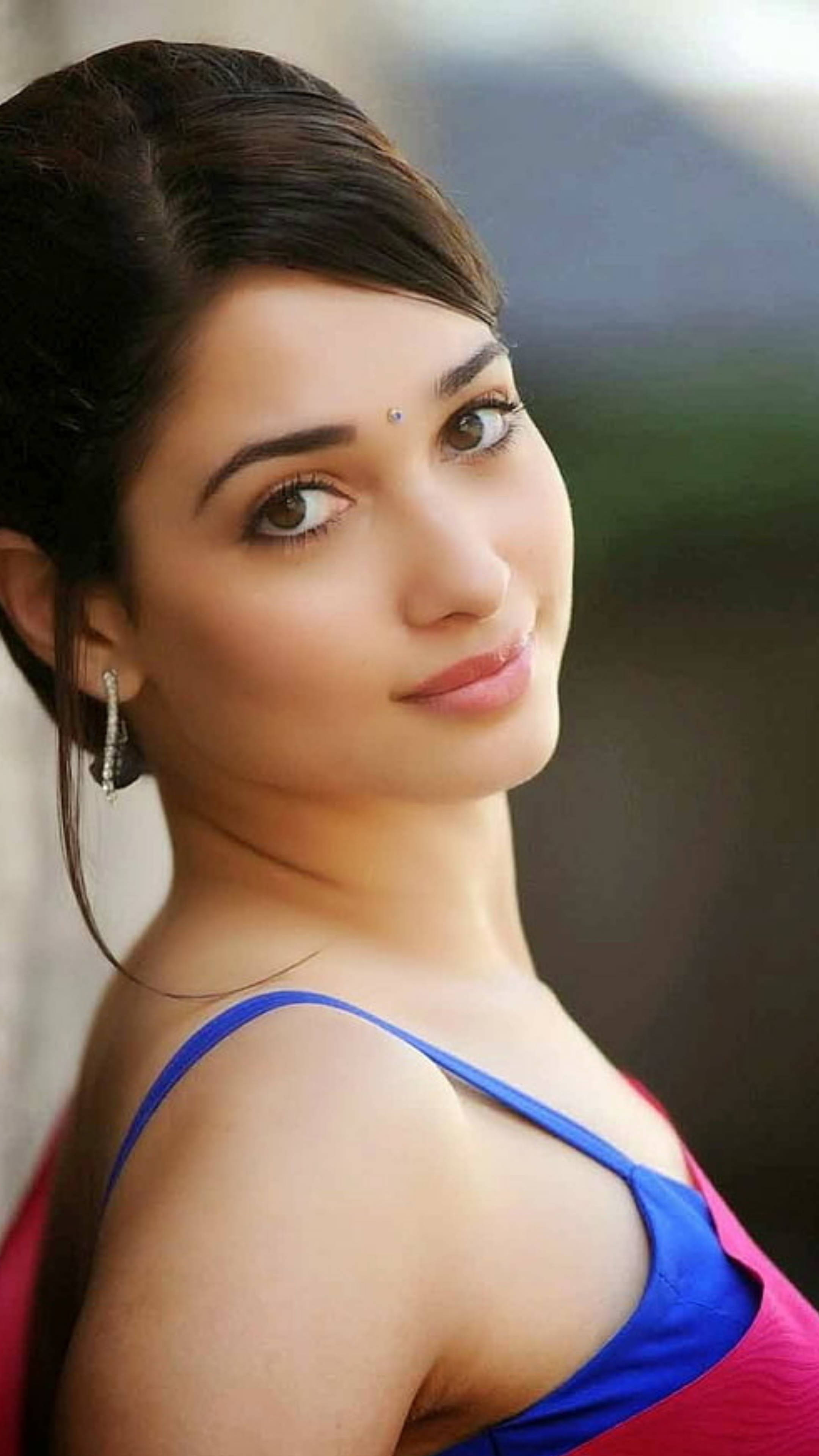 Tamannaah Bhatia, dark hair, bindi, 4K Phone Wallpaper