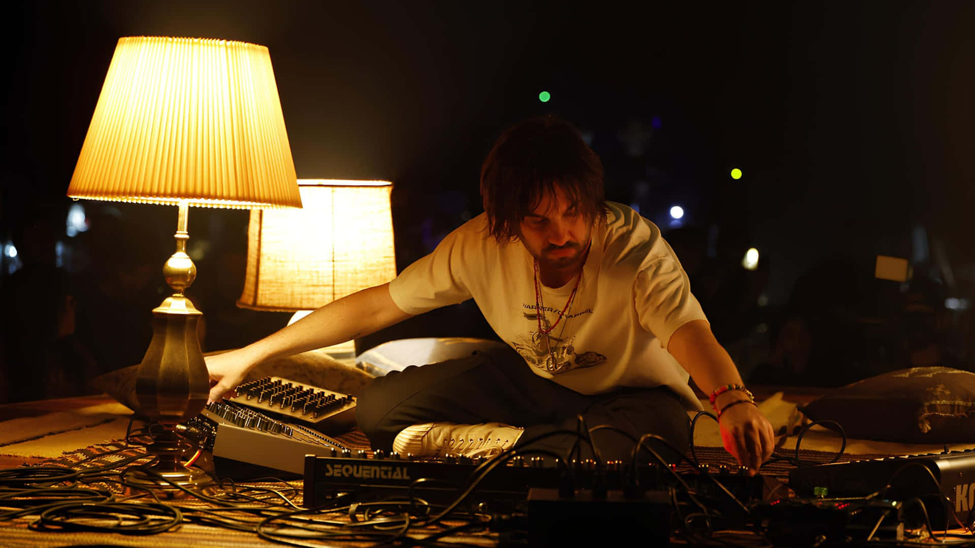 Tame Impala, live performance, glowing lamps, Full HD Desktop Wallpaper