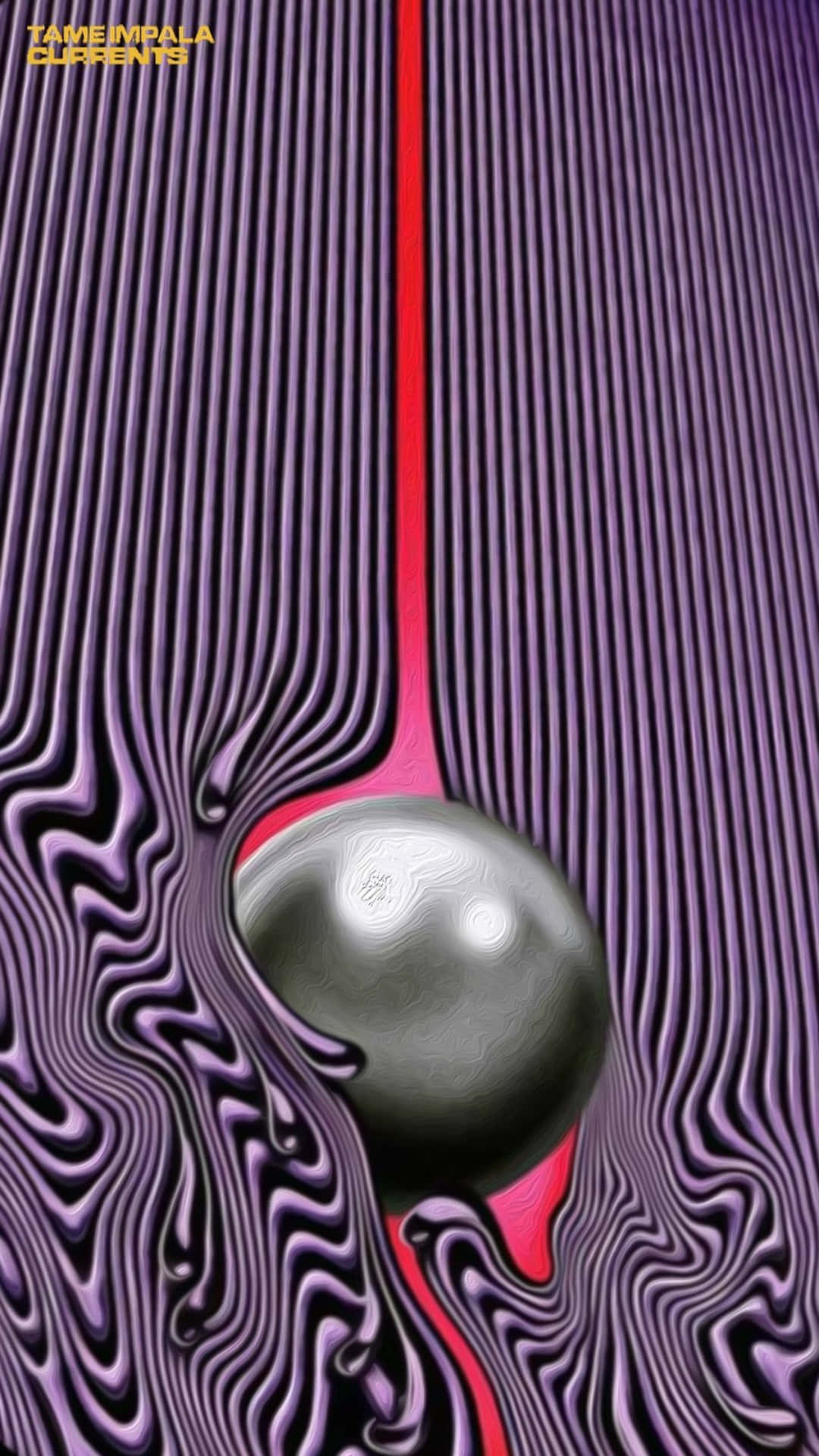 Tame Impala, metallic sphere, swirling purple and red abstract vortex, Full HD Phone Wallpaper