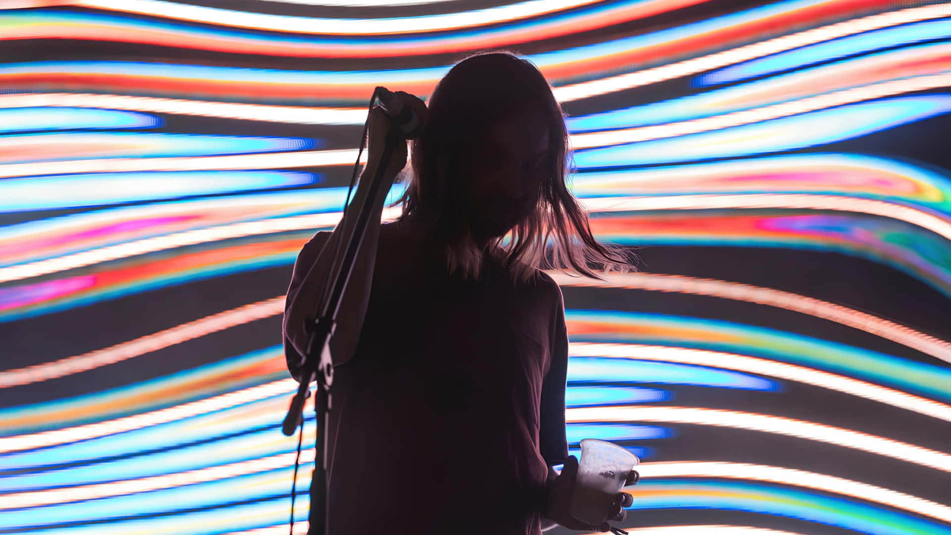 Tame Impala, neon stripes, blues, Full HD Desktop Wallpaper