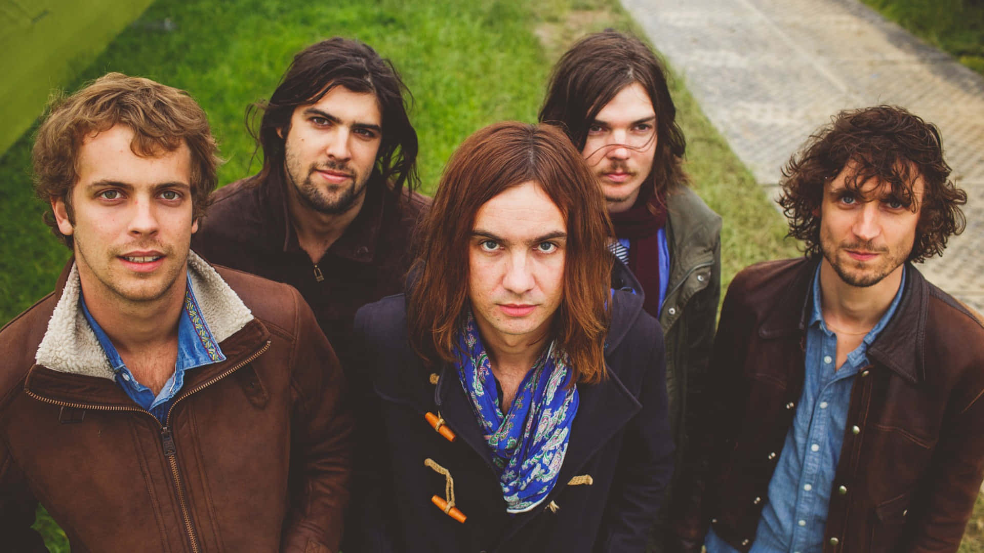 Tame Impala, band members, grass, Full HD Desktop Wallpaper