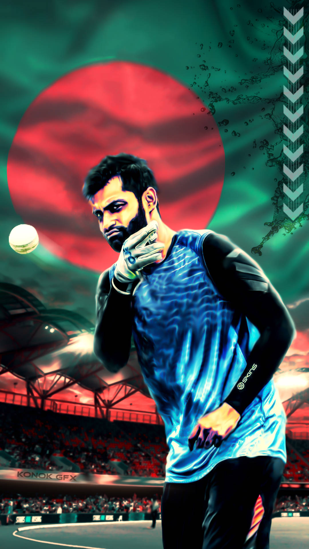 Tamim Iqbal, cricket ball, blue gear, Full HD Phone Wallpaper