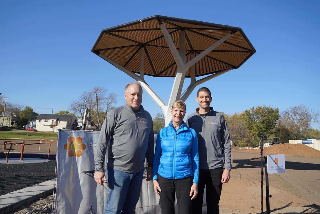 Tammy Baldwin, solar tree, modern hexagonal shade structure, SD Desktop Wallpaper
