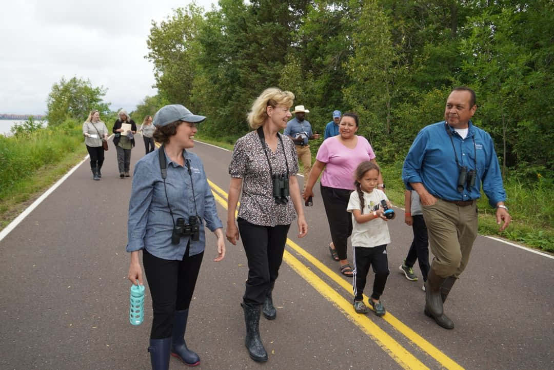 Tammy Baldwin, binoculars, paved trail, SD Desktop Wallpaper