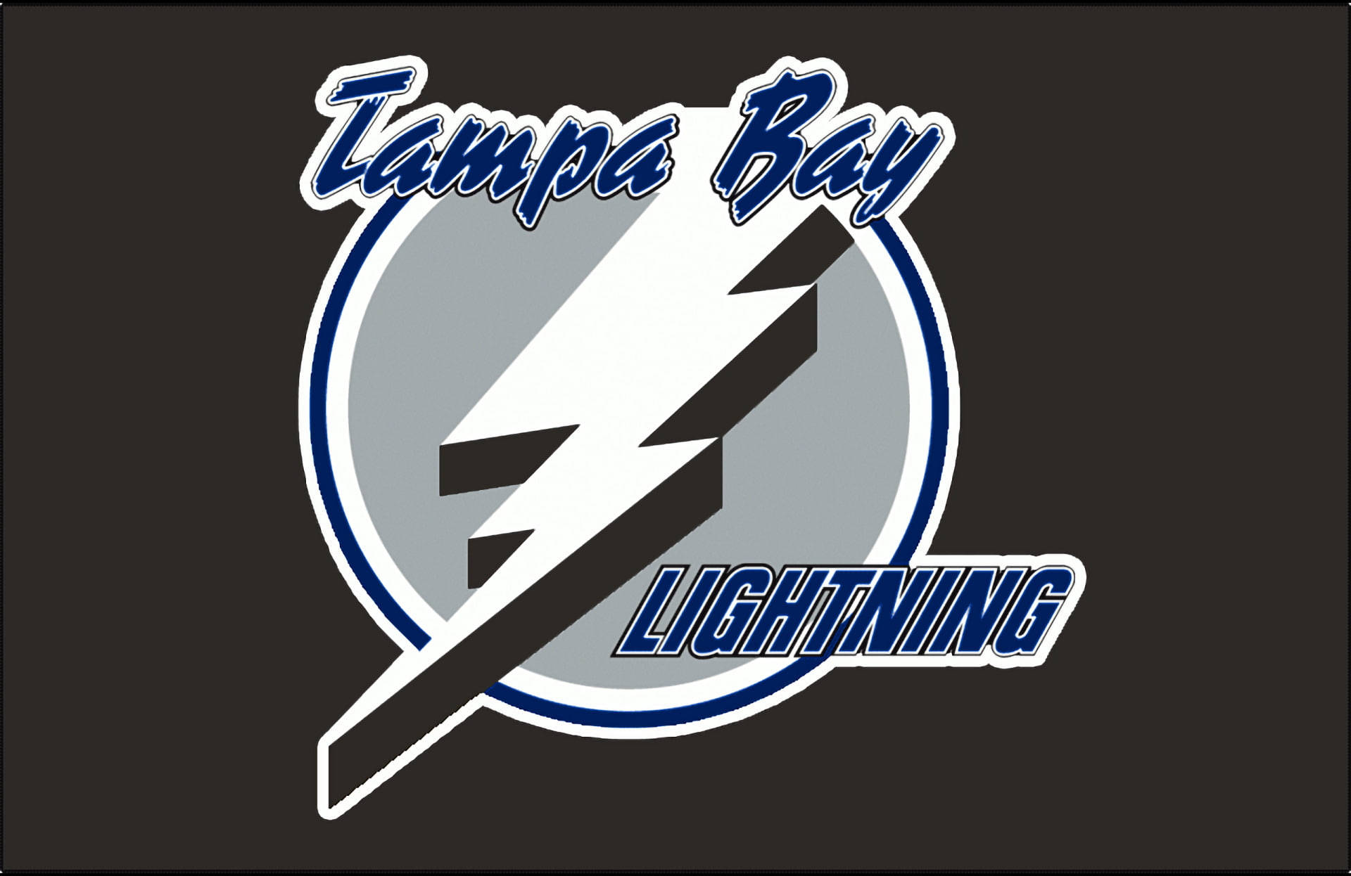 Tampa Bay Lightning, lightning bolt, gray circle, Full HD Desktop Wallpaper