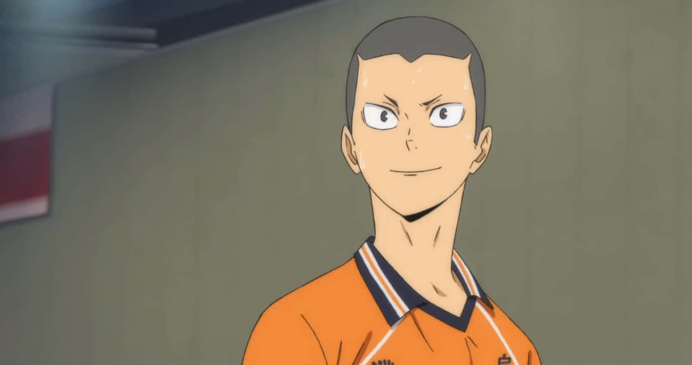 Tanaka Ryunosuke, orange jersey, dimly lit indoor corridor, HD Desktop Wallpaper