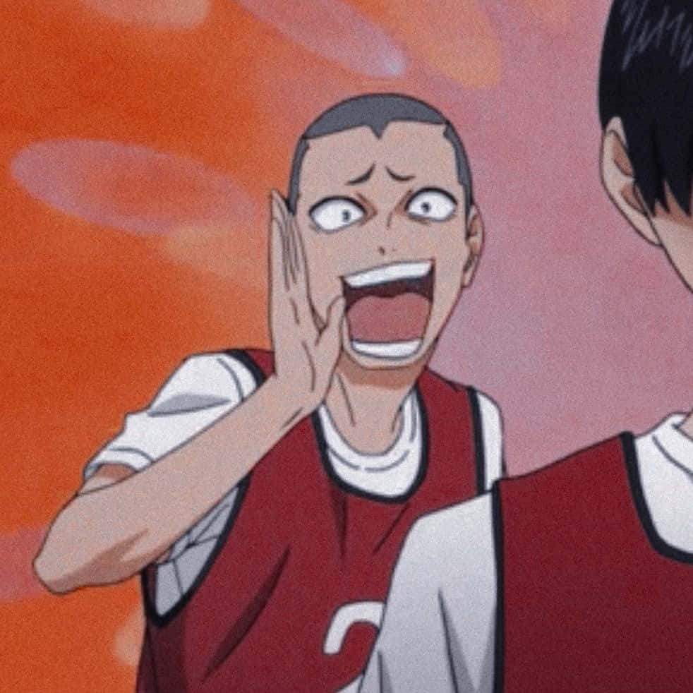 Tanaka Ryunosuke, anime basketball player, fiery orange background, SD Desktop Wallpaper