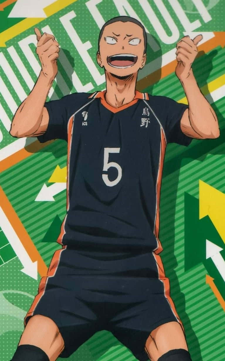 Tanaka Ryunosuke, number 5, dark blue jersey, SD Phone Wallpaper
