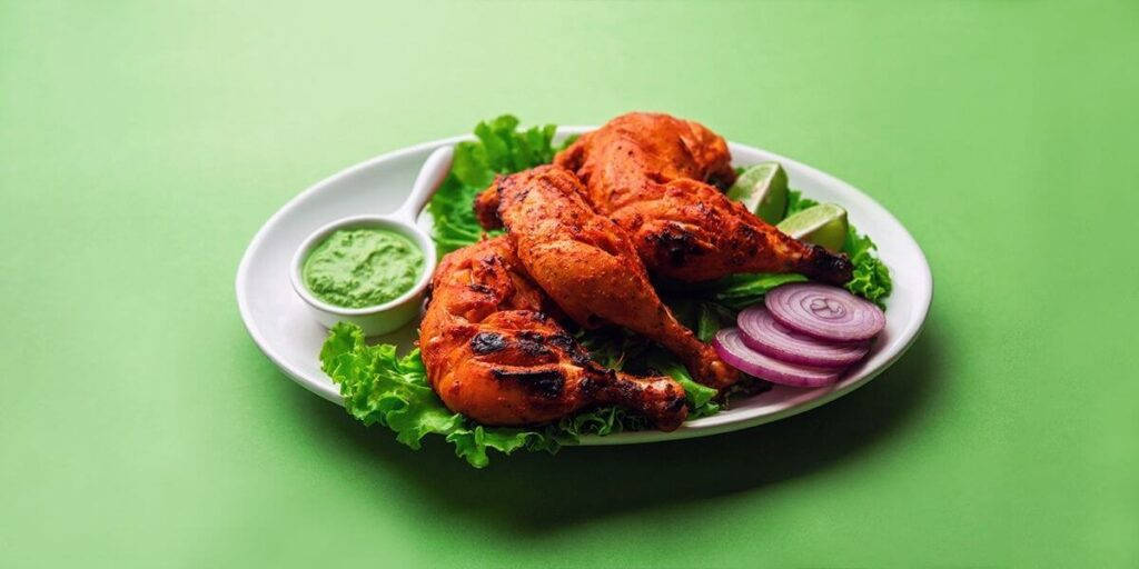 Chicken Tandoori, lettuce, green chutney, SD Desktop Wallpaper