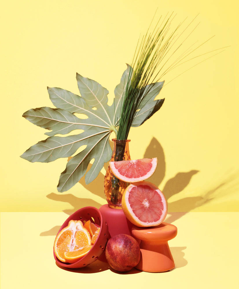 Tangelo, Grapefruit, terracotta vessels, SD Phone Wallpaper