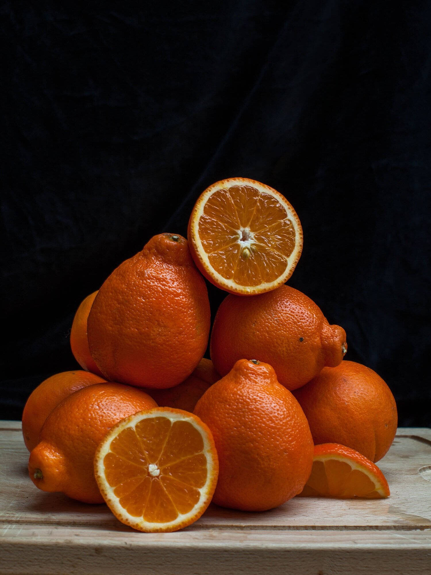 tangelo, fruits, chopping board, Full HD Phone Wallpaper