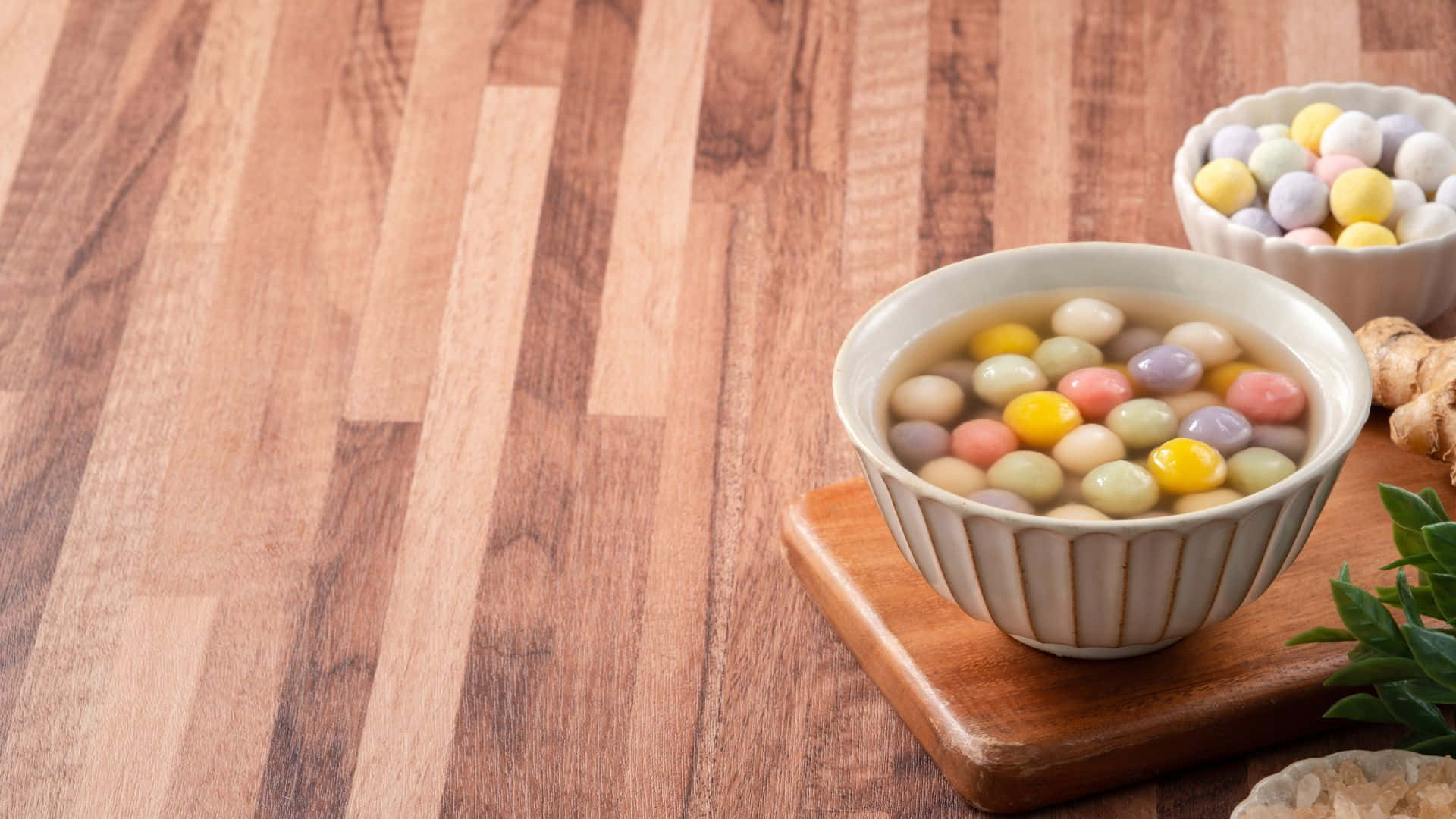 tangyuan, tapioca pearls, clear broth, Full HD Desktop Wallpaper