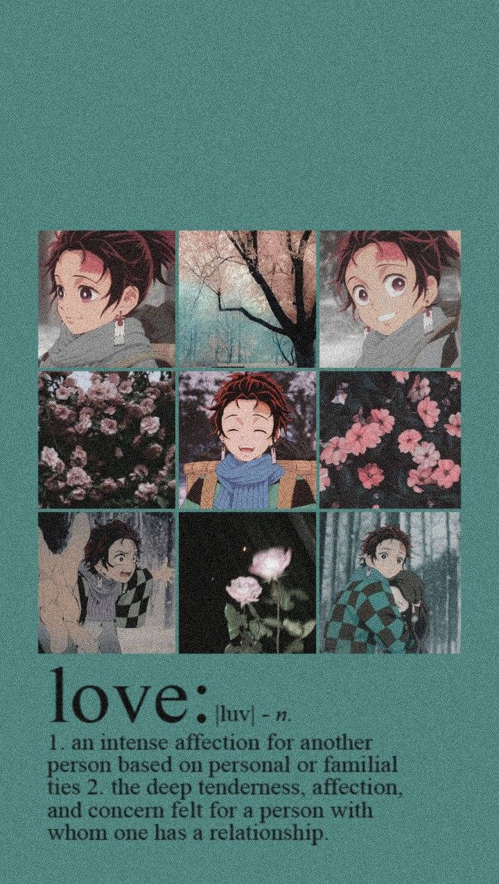 Tanjiro Aesthetic, anime-style panels, young man, SD Phone Wallpaper