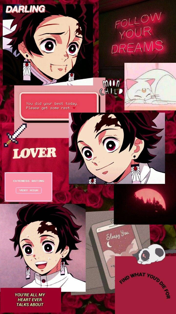 Tanjiro, red hair, earrings, HD Phone Wallpaper