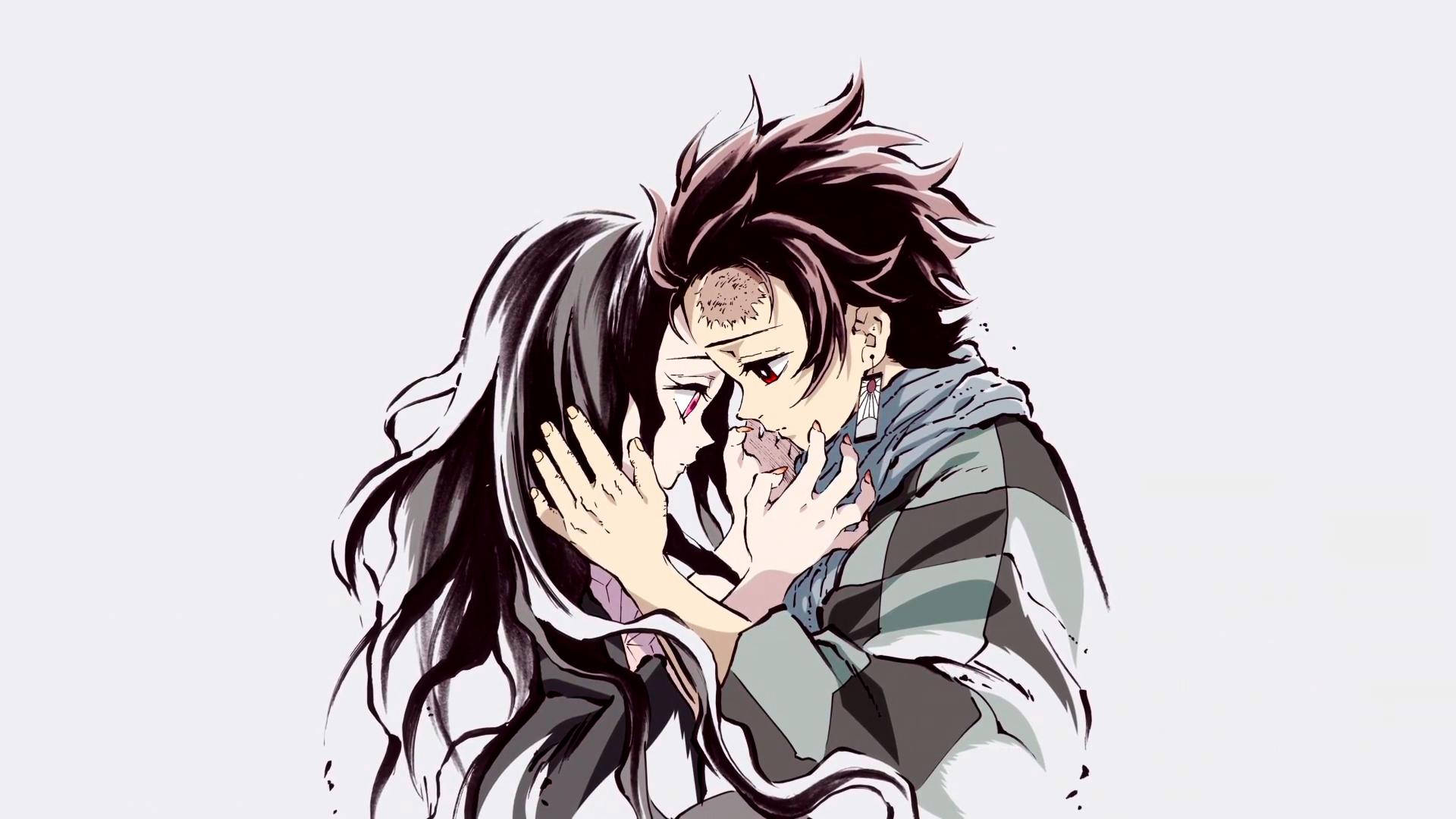 Tanjiro, Nezuko, anime characters, Full HD Desktop Wallpaper