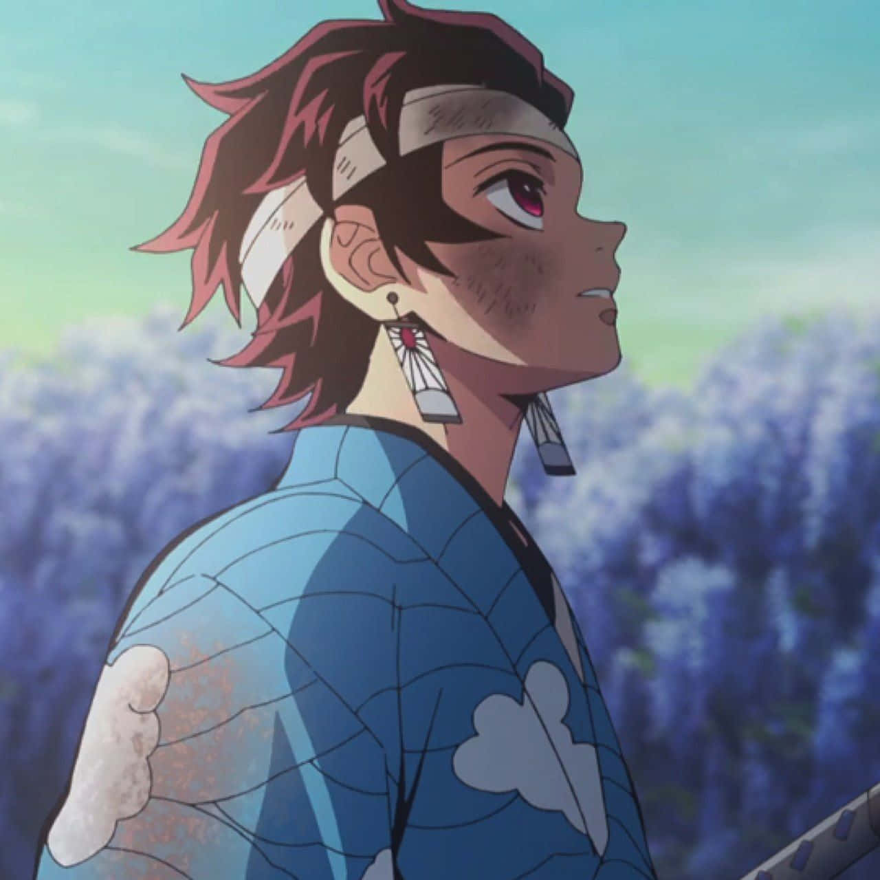 Tanjiro, red hair, headband, HD Desktop Wallpaper