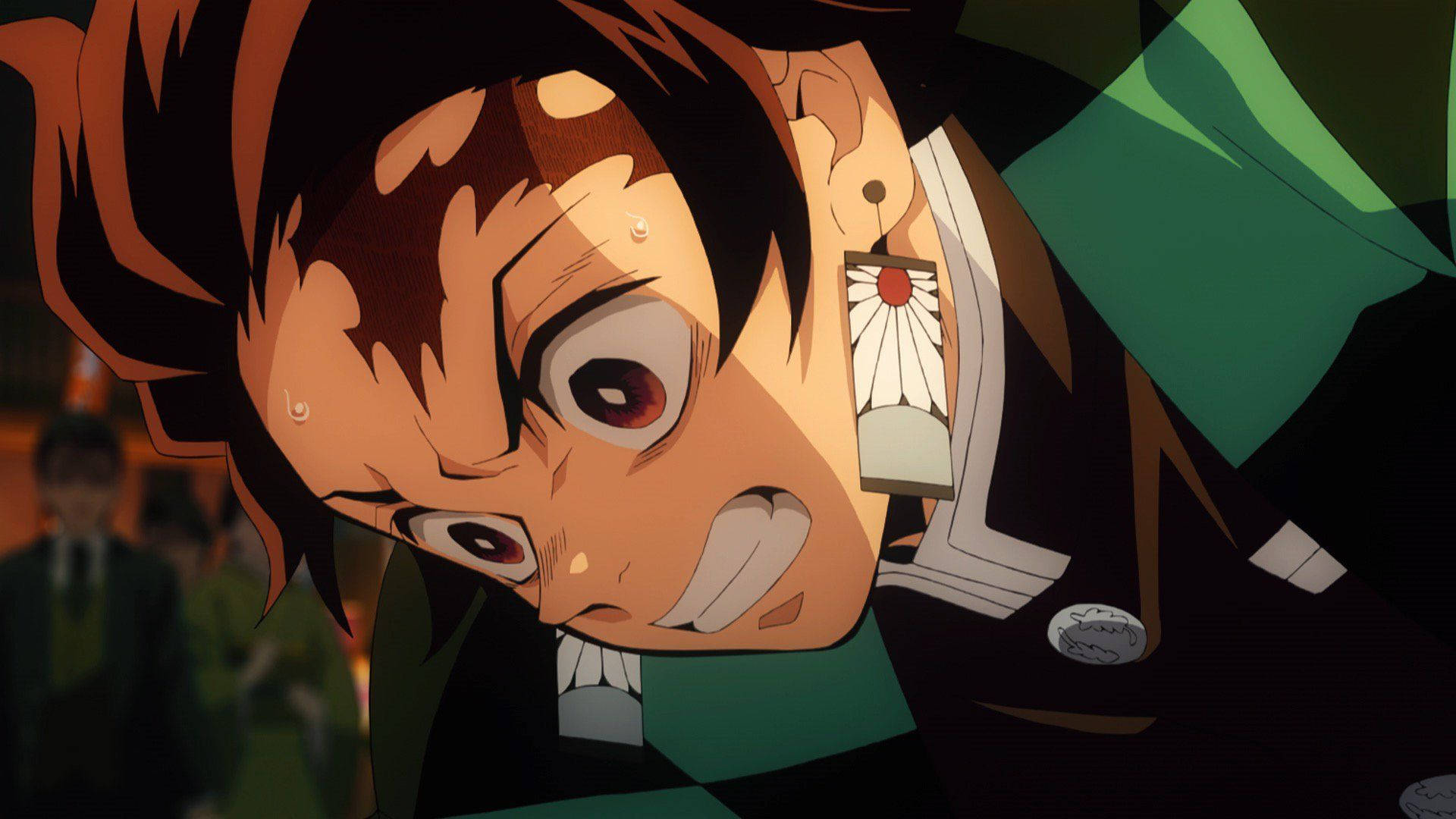 Tanjiro, brown hair, red eyes, Full HD Desktop Wallpaper