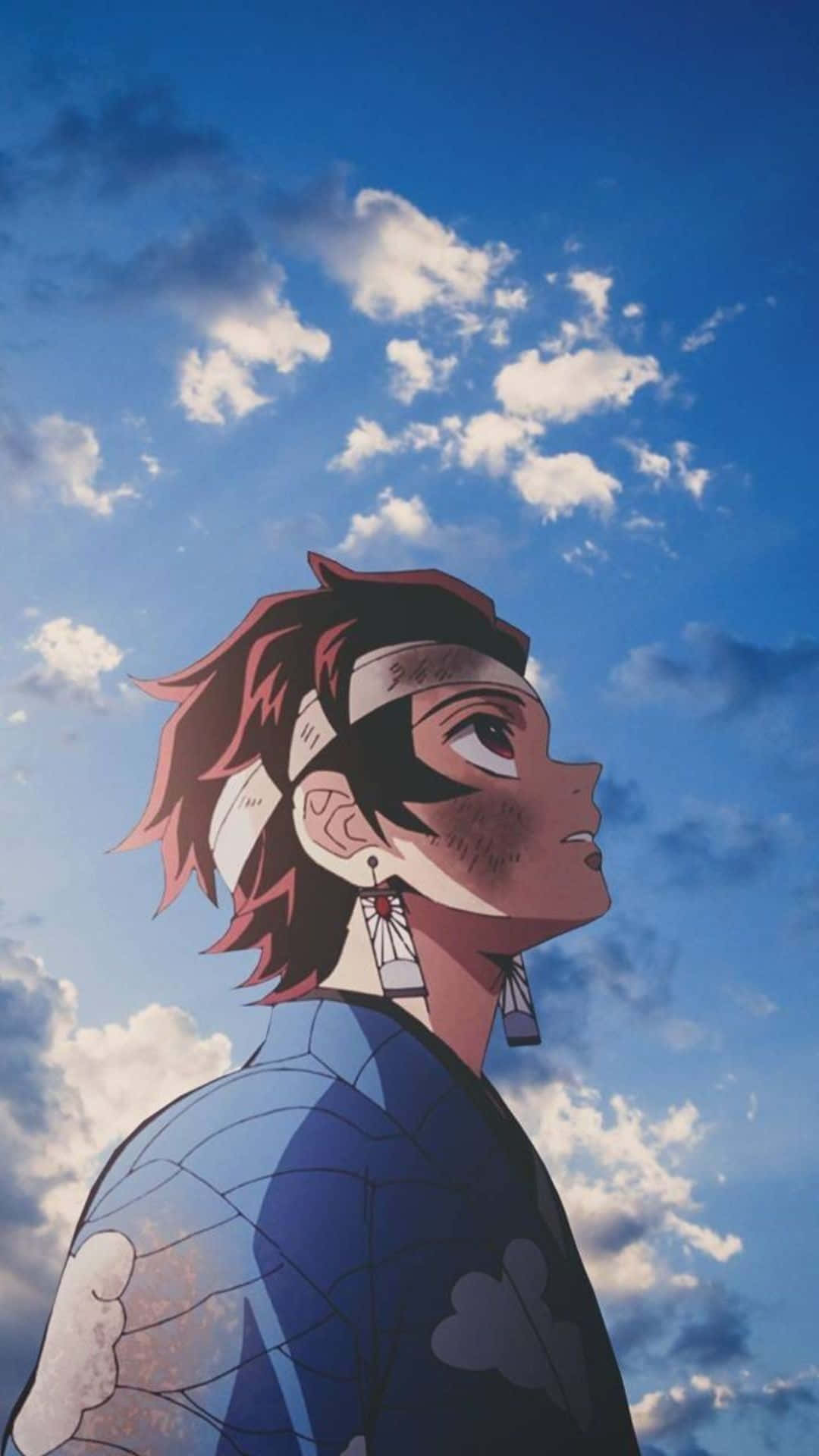 Tanjiro, red hair, headband, Full HD Phone Wallpaper
