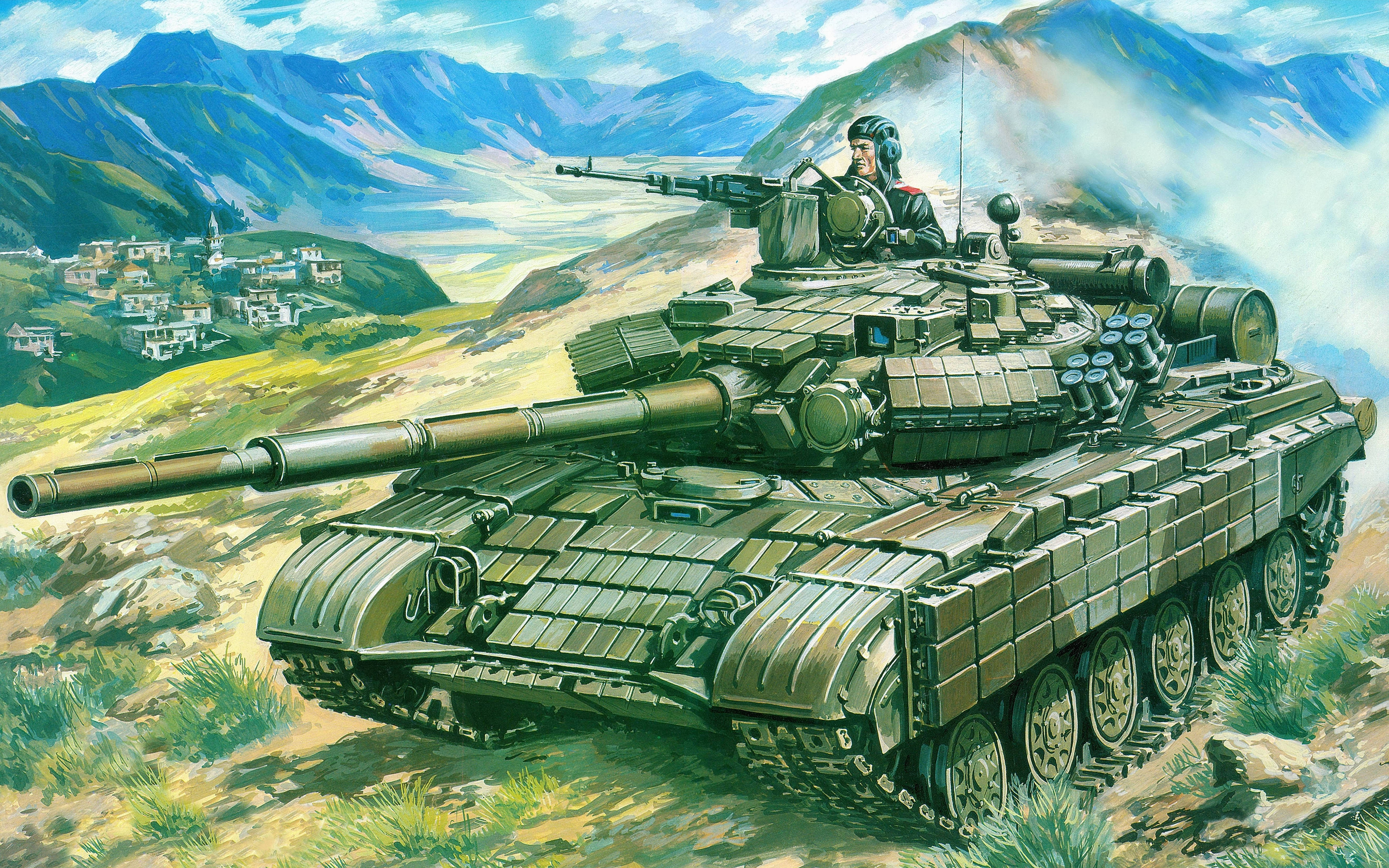 military tank, soldier, turret, 4K Desktop Wallpaper