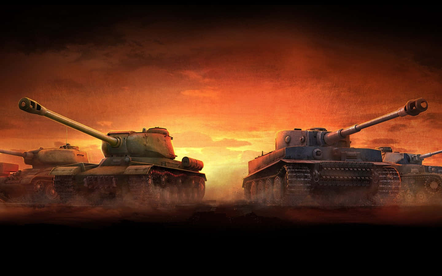 1440x900, Tanks, Sunset Scene, HD Desktop Wallpaper