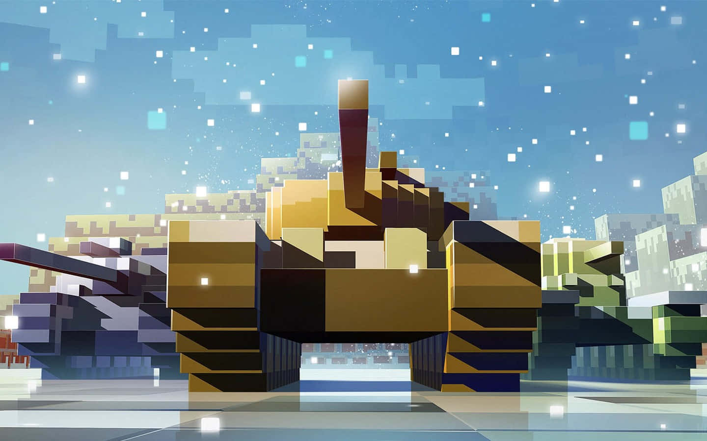 1440x900, tanks, low poly art, HD Desktop Wallpaper