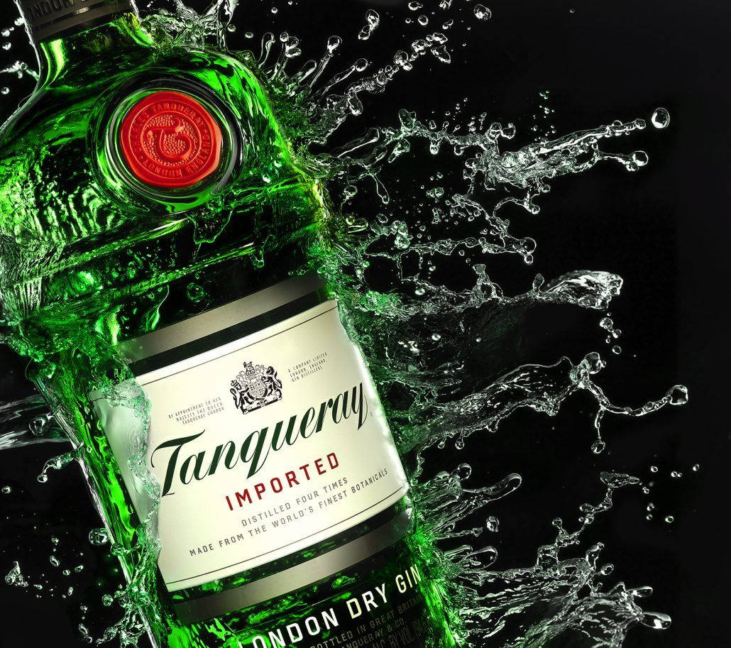 Tanqueray Gin, vibrant green, bottle, SD Desktop Wallpaper