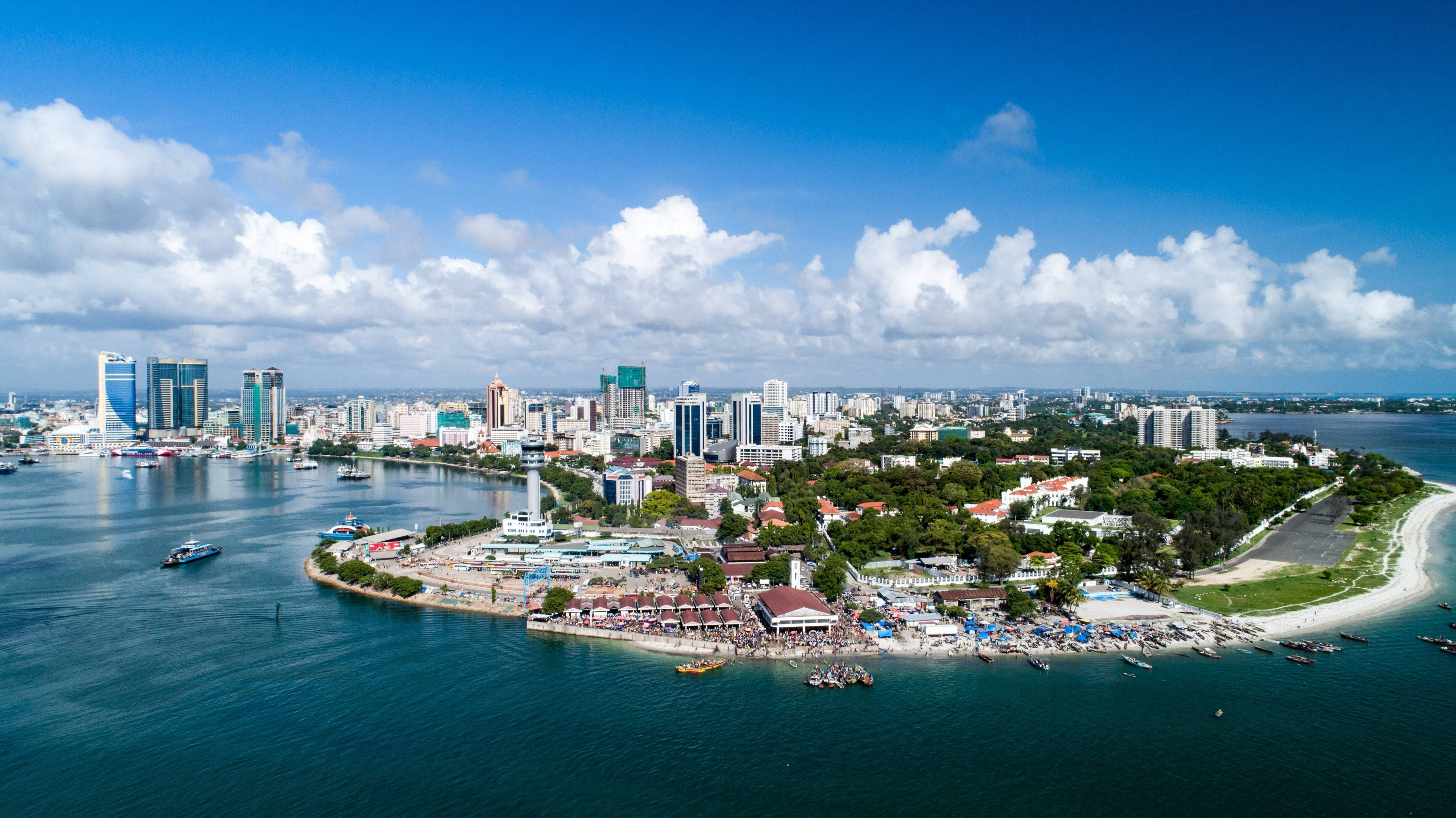 Tanzania, coastal city, modern skyscrapers, 4K Desktop Wallpaper