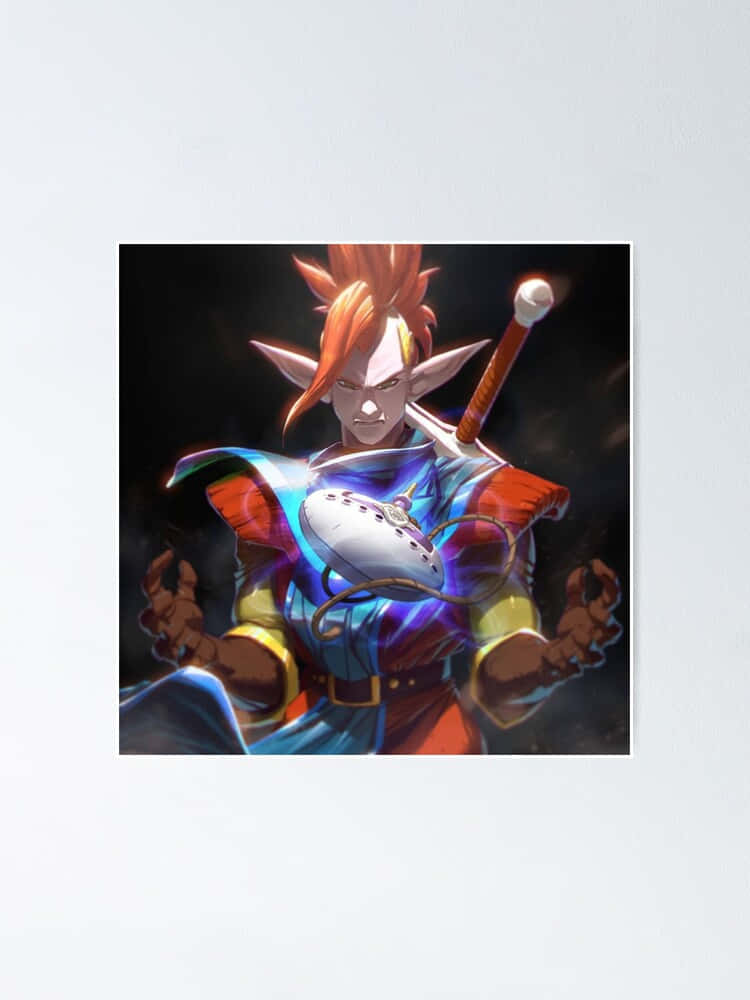 Tapion, spiky orange hair, glowing blue armor, SD Phone Wallpaper