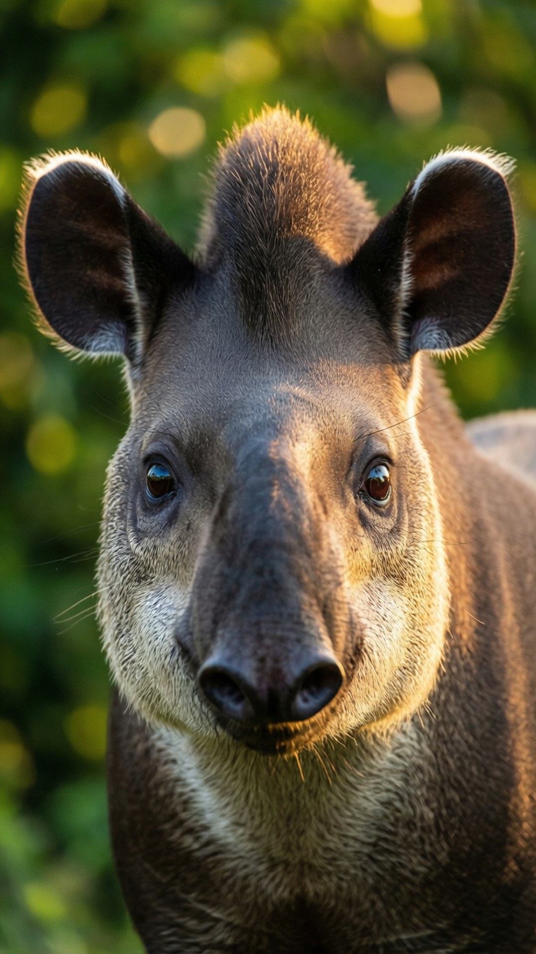 tapir, glowing eyes, soft fur, Full HD Phone Wallpaper