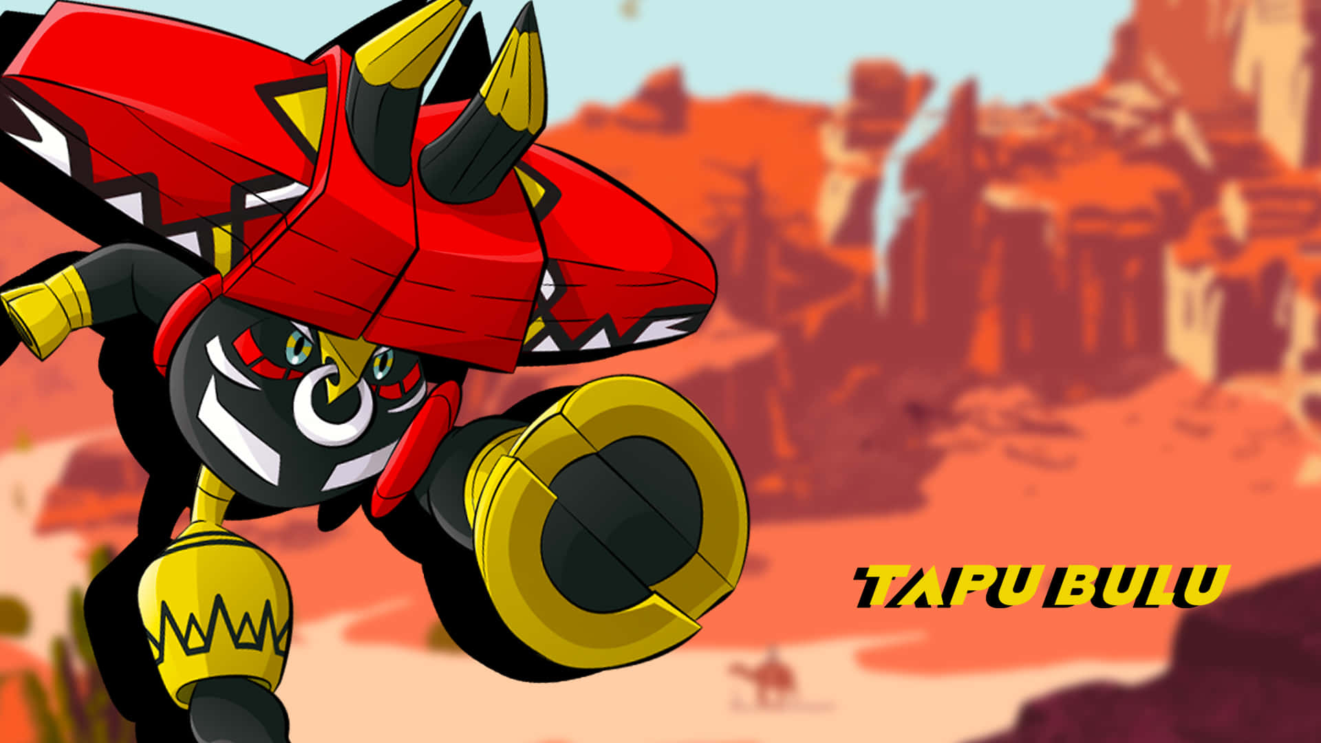 Tapu Bulu, canyon desert aesthetic, red and yellow, Full HD Desktop Wallpaper