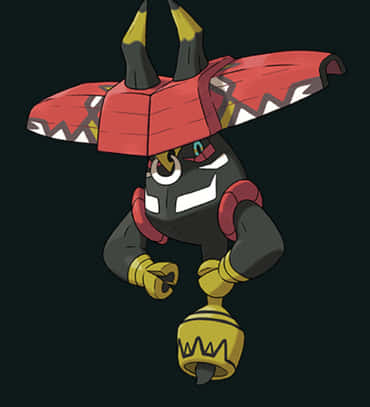 Tapu Bulu, red jagged hat, golden bell, SD Phone Wallpaper
