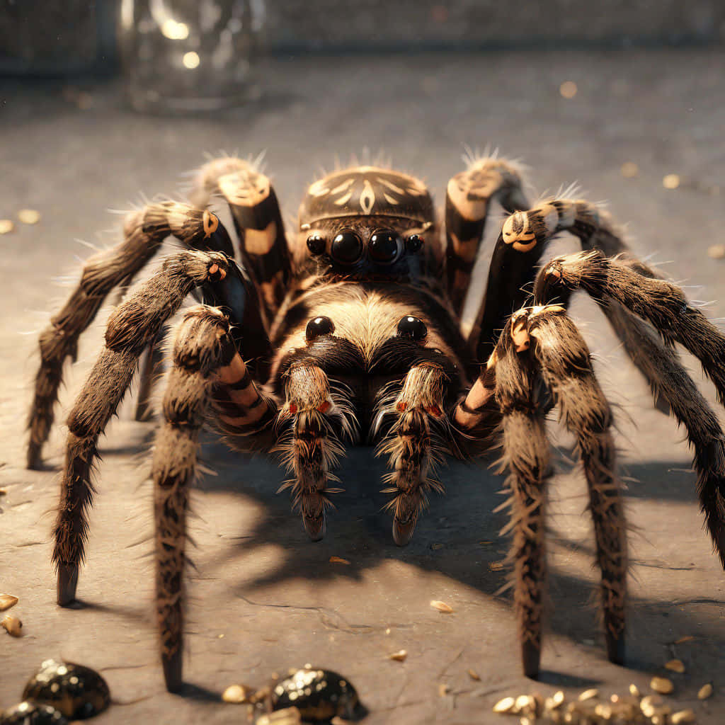 tarantula spider, hairy spider, intricate patterns on legs and body, SD Desktop Wallpaper