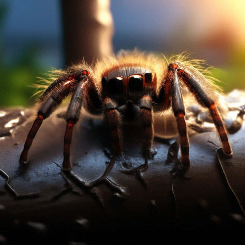 tarantula, glowing red eyes, dark cracked surface, SD Desktop Wallpaper