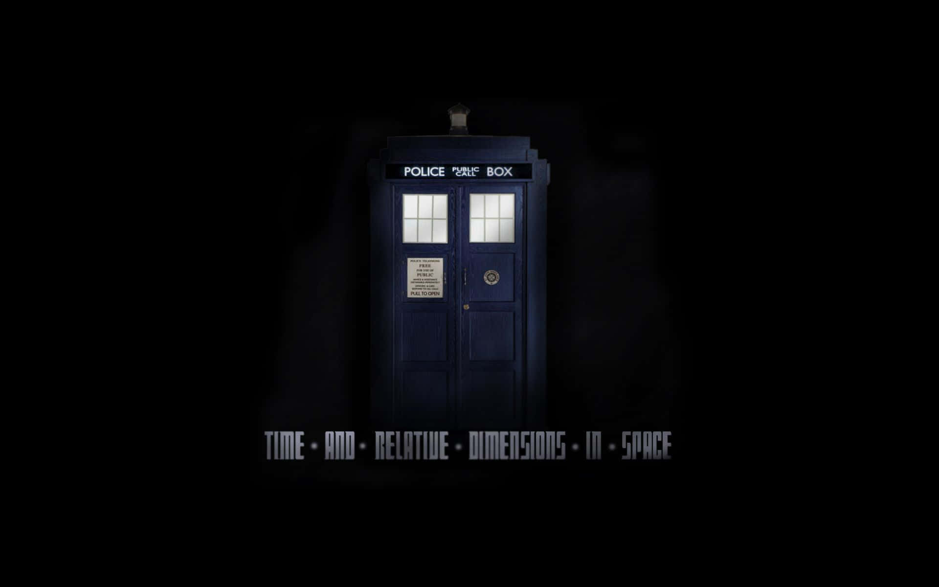Tardis, blue police box, glowing windows, Full HD Desktop Wallpaper