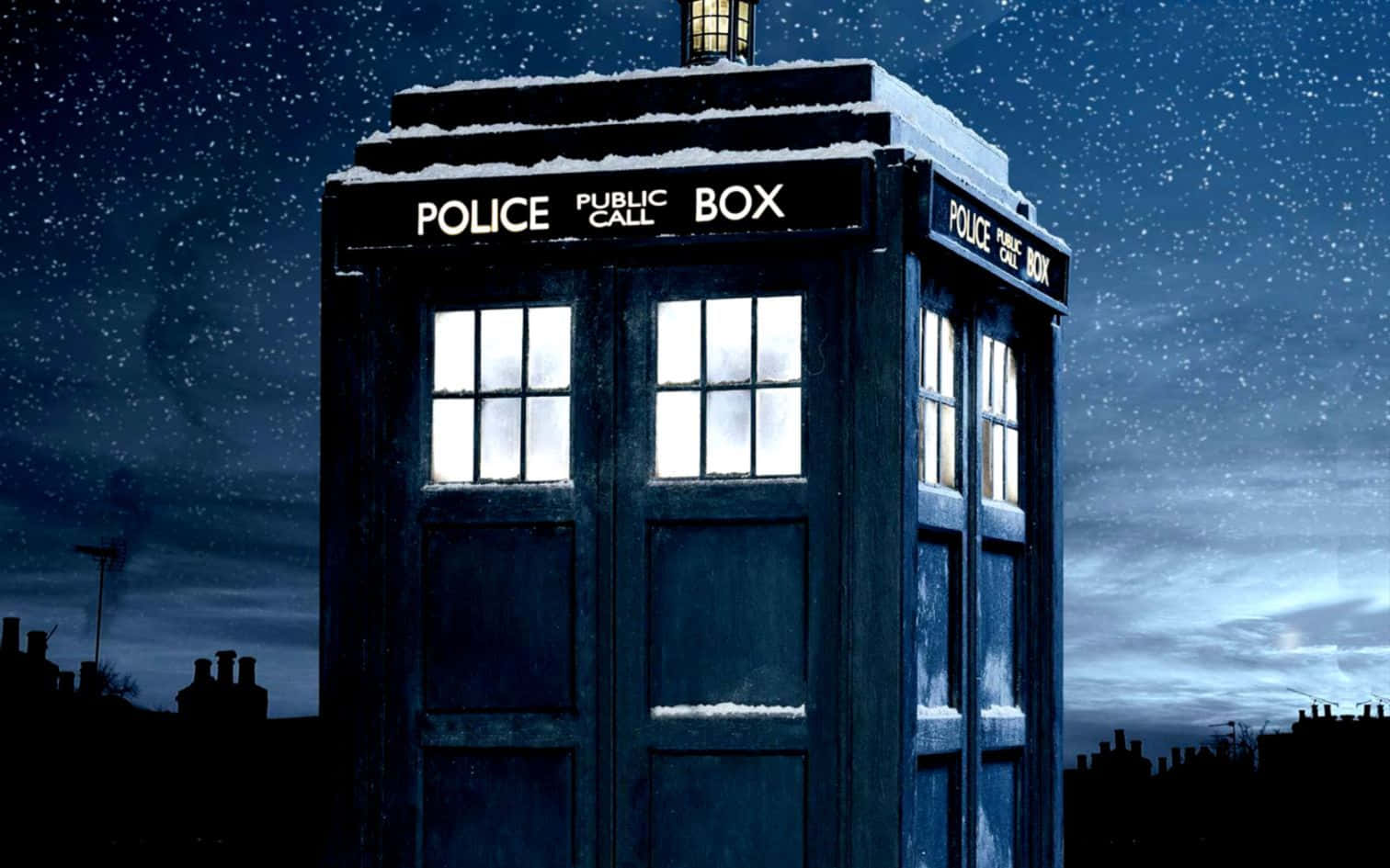 Tardis, blue police box, snow, HD Desktop Wallpaper
